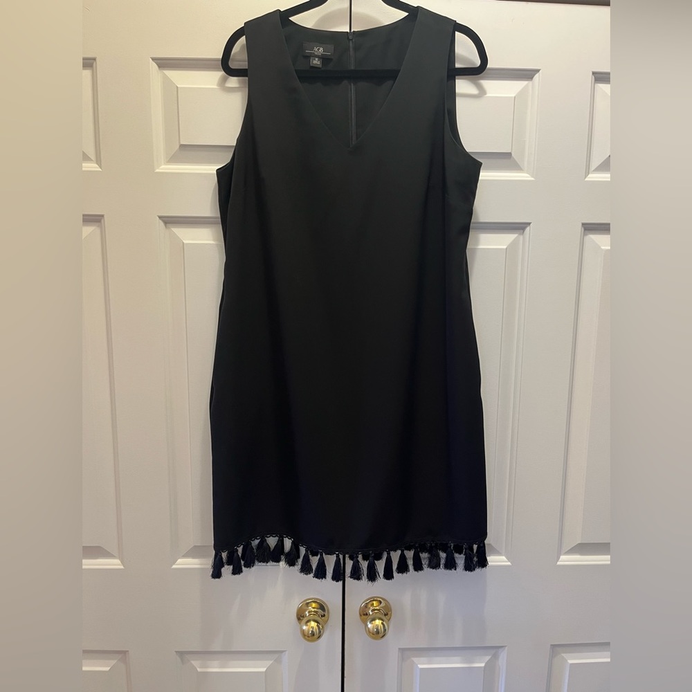 AGB black dress with tassels